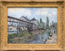 Watermill vicino Moret di Alfred Sisley