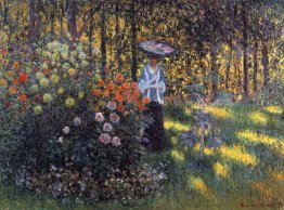 Donna con parasole nel giardino di Argenteuil