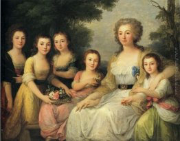 Ritratto della contessa AS Protasova con le sue nipoti