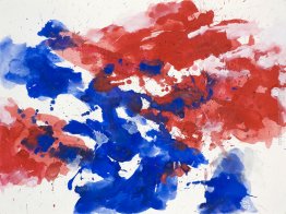 Red & Blue '- acquerello pittura astratta su carta - nr. G 622