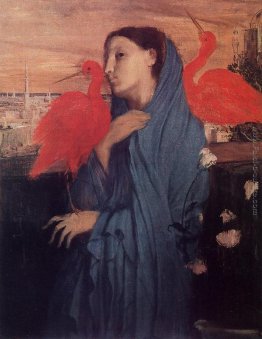 Donna su una terrazza (giovane donna e Ibis)