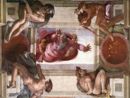 Volta della Cappella Sistina: Dio divisione Terra e Acqua