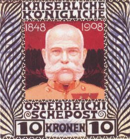 Design per il francobollo anniversario con l'imperatore austriac