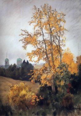 Paesaggio autunnale con la chiesa