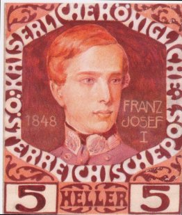 Design per il francobollo anniversario con l'imperatore austriac