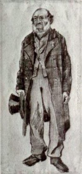 L'uomo orfano Holding TOP cappello in mano