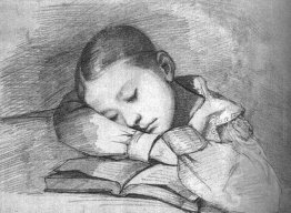 Ritratto di Juliette Courbet come un bambino che dorme