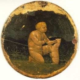 Putto e un piccolo cane - lato posteriore del Tondo di Berlino