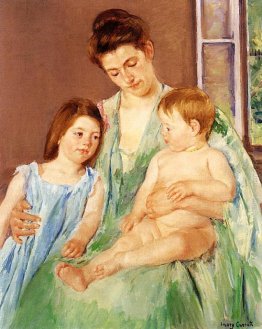 Giovane Madre e due figli