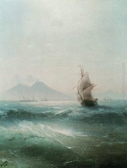 Il golfo di Napoli. Vista del Vesuvio