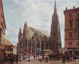 Vista del Stephansdom da Archivio im Eisen Platz