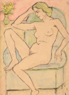 Nude in Green Chair