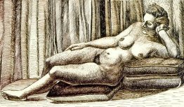 Adagiarsi nudo femminile