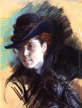 Ragazza In Un Cappello Nero