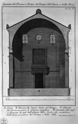 Spaccato del pronao, o portico del tempio di Onore e Virtù