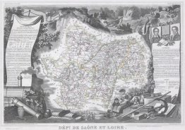 Mappa della regione Sa?ne e Loire in Francia