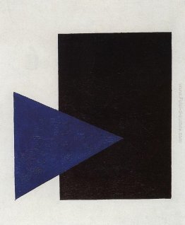 Suprematismo con Blue triangolo e quadrato nero