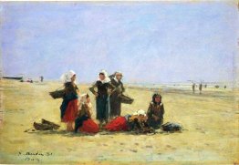 Le donne sulla spiaggia a Berck