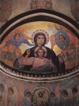 Un affresco di M. Nesterov dal monastero di Akhali Zarzma, Abast