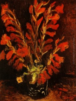 Vaso con Red Gladioli