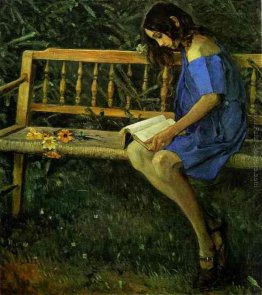 Ritratto di Natasha Nesterova (su una panchina da giardino)