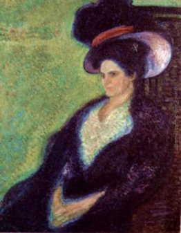 Donna con il cappello piumato
