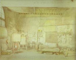 Il laboratorio dell'artista a Roma.