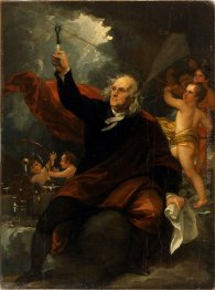 Benjamin Franklin disegno elettricità dal Cielo