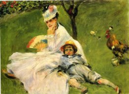 Camille Monet e suo figlio Jean nel giardino di Argenteuil