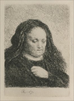 Rembrandt`s madre in un vestito nero, come Piccolo Upright Stamp