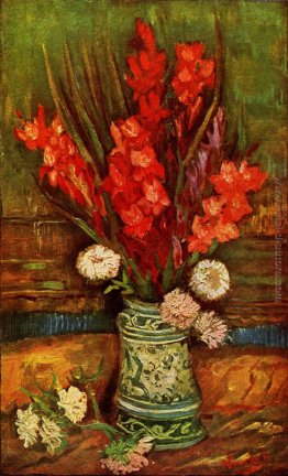 Still Life - Vaso con Red Gladiolas