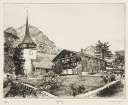 La chiesa e la torre di Gsteig, nel canton Berna, in Svizzera