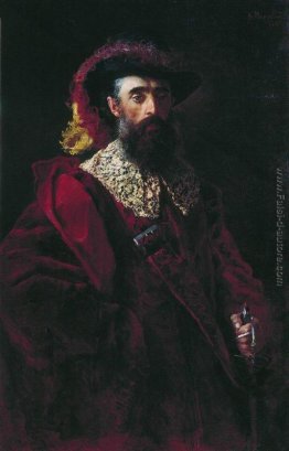 Ritratto di uomo in abito di velluto rosso