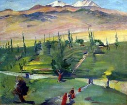 Paesaggio con vista sul Monte Ararat