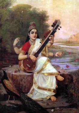 Pittura della dea Saraswati