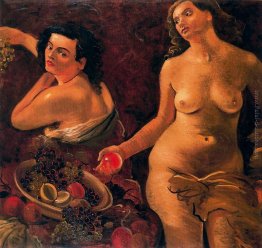 Due donne nude e nature morte