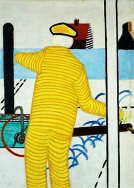 Uomo giallo con Trolley