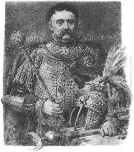 Jan Sobieski, portraited in una armatura scala parata