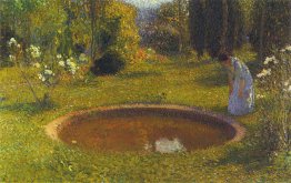 Ragazza da una fontana