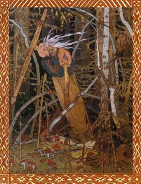 Baba Yaga. Illustrazione per la fiaba "Vassilissa la Bella"