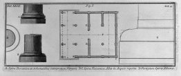 Facciata del tempio Toscana (da Vitruvio, secondo Le Roy e Perra