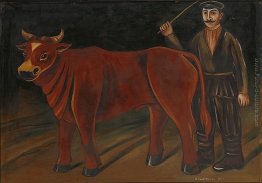 Contadino con un toro