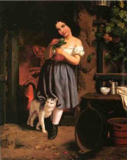 Una ragazza con il gatto