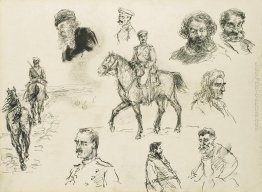 Un russo Cavalleria Officer (recto) e Altri Sketches of Vari per