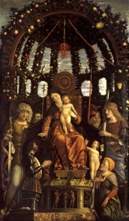 La Vergine della Vittoria (Madonna col Bambino in trono con sei