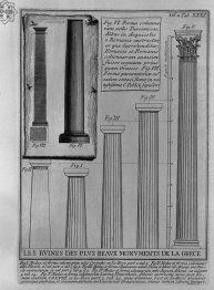 Colonne doriche, Corinto e toscana (da Le Roy)