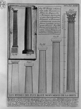 Colonne doriche, Corinto e toscana (da Le Roy)