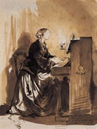 Contessa Potocka Playing Piano