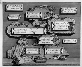 Le antichità romane, t. 2, Piatto XVIXDISPOSIZIONI. Iscrizioni e