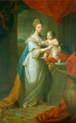 Ritratto di Augusta di Hannover con il suo primo figlio nato Kar